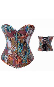 Carttoon Corset Lingerie & Brown Blue Orange Corset